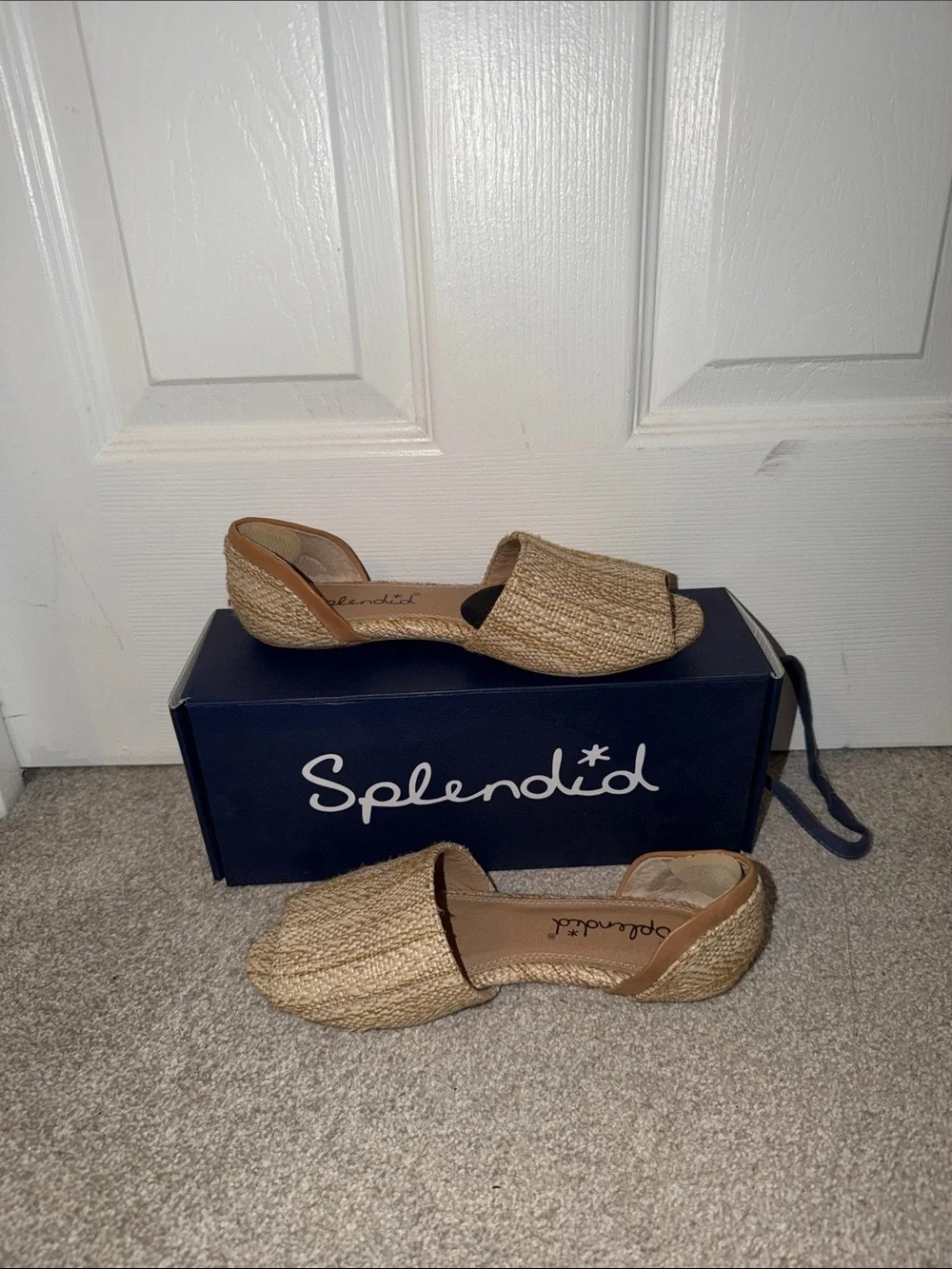 Splendid Natural Tan Woven Espadrille D'Orsay Flats